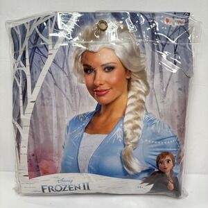 Disney Frozen II Elsa Costume Wig Blonde Braid Disguise Women Halloween Dress Up